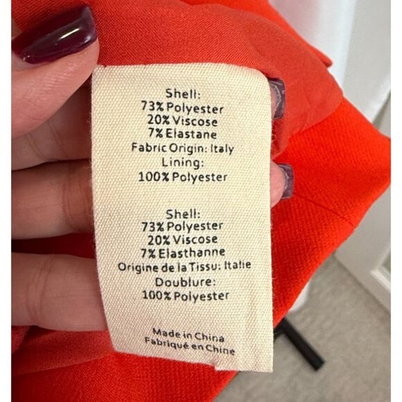 L'AGENCE Red Chamberlain Bold Red Blazer Single Breasted - Size 2 - Picture 7 of 10